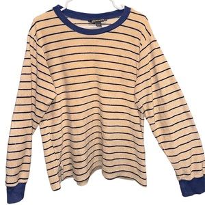 Playboy yellow and navy blue striped sweater